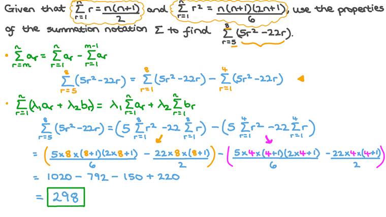 Lesson: Evaluating Series Algebraically | Nagwa