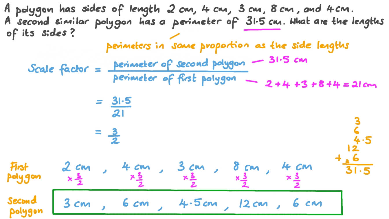 Finding the Side Lengths of a Polygon given Its Perimeter and the Side Lengths of a Similar Polygon
