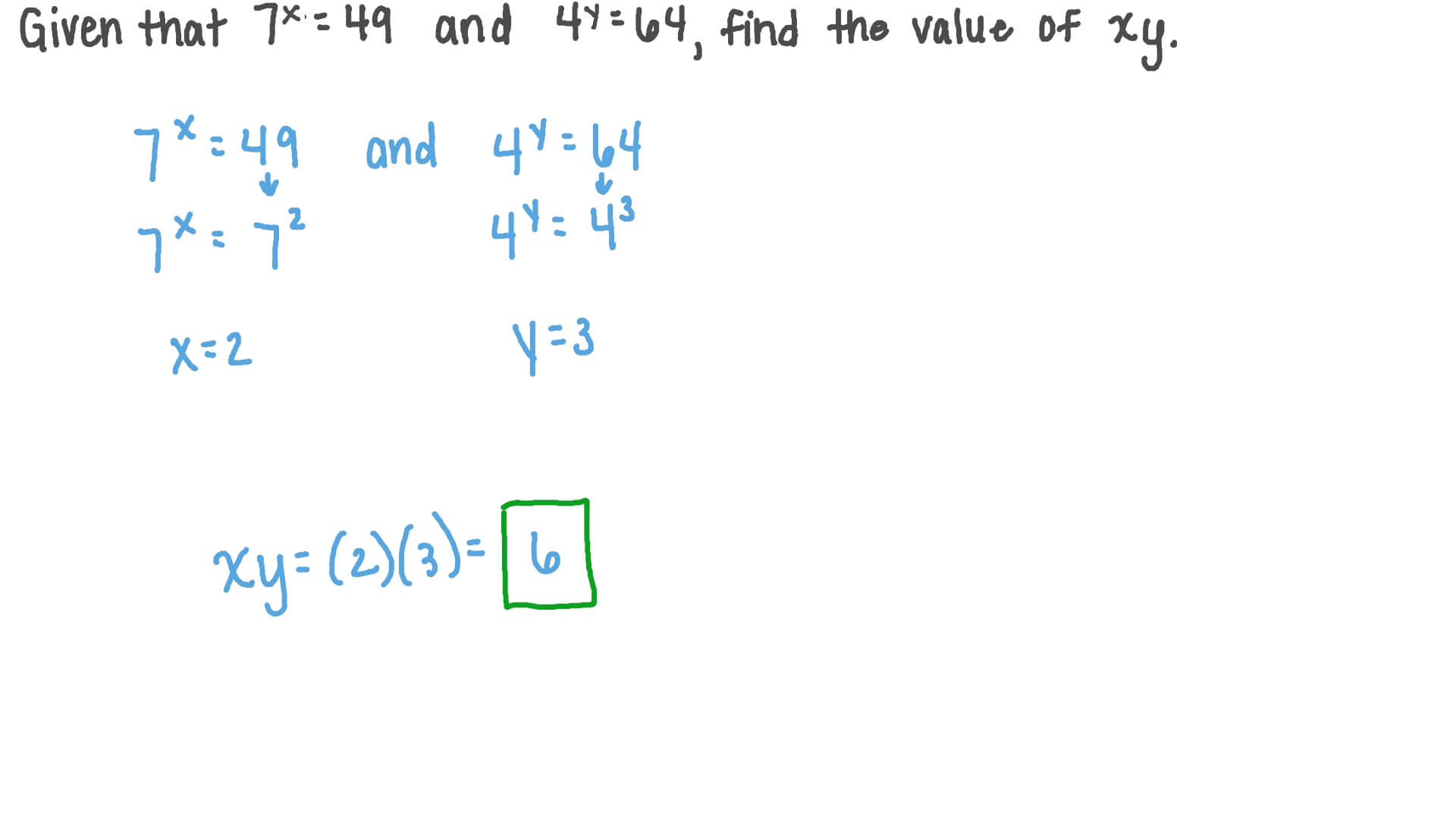 Evaluating Algebraic Expressions after Solving Exponential Equations