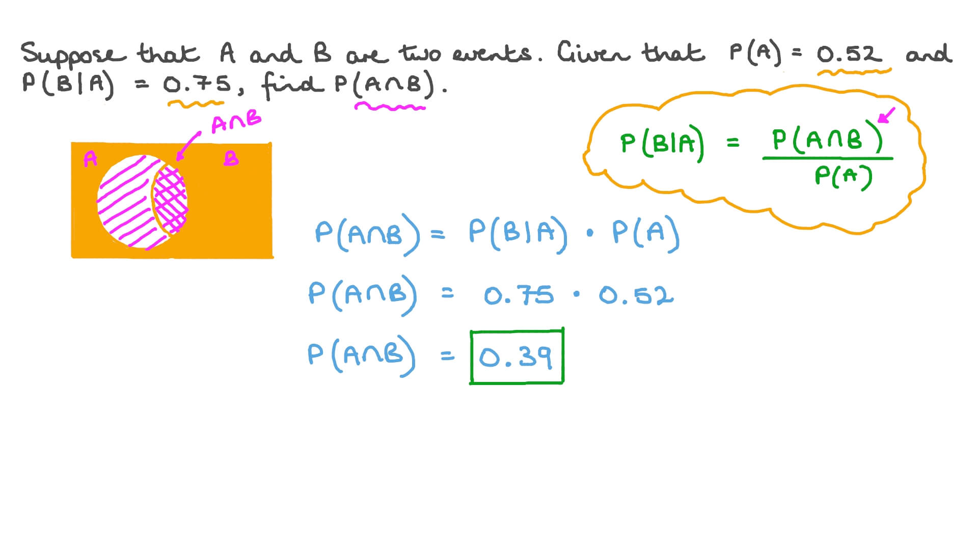 Question Video: Determining the Intersection of Two Events Using ...