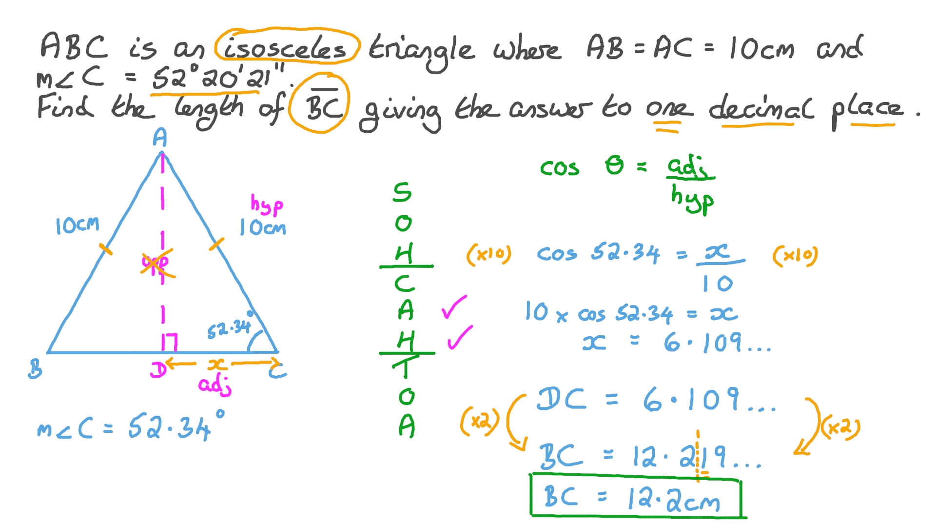 find area of isosceles right triangle