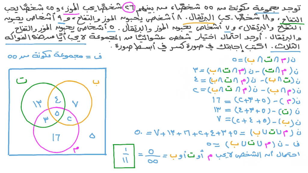 إيجاد احتمال تقاطع أحداث في مسألة كلامية