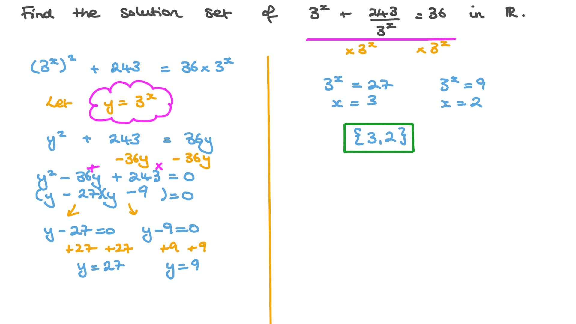Question Video Solving Exponential Equations By Factorization Nagwa