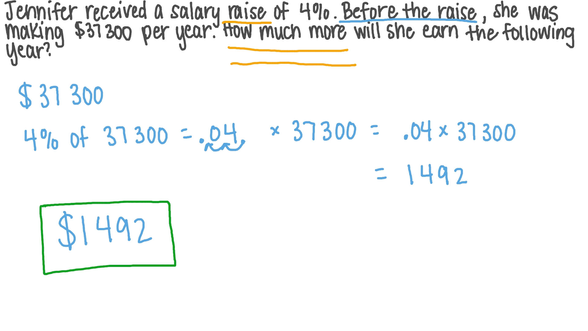 Solving Word Problems Involving Percentages