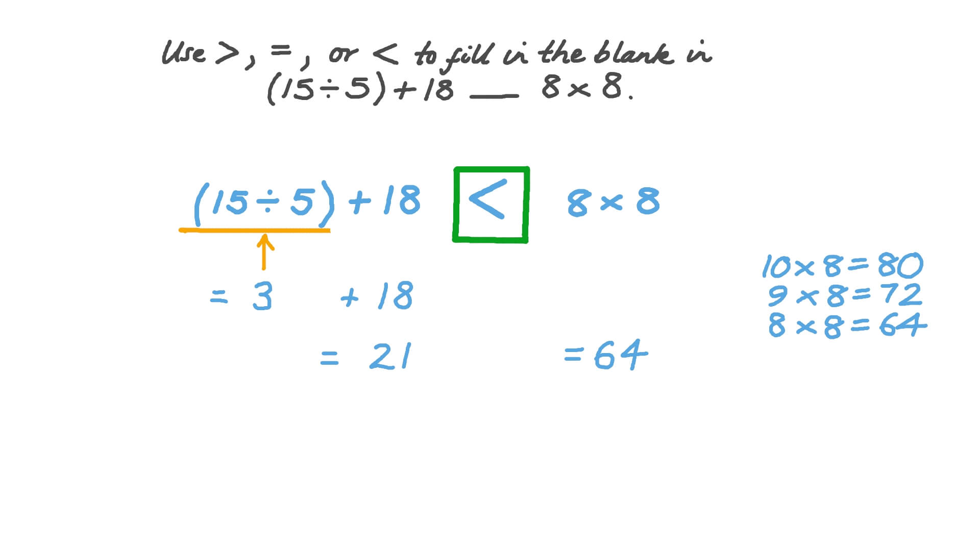 Question Video: Evaluating and Comparing Numerical Expressions ...