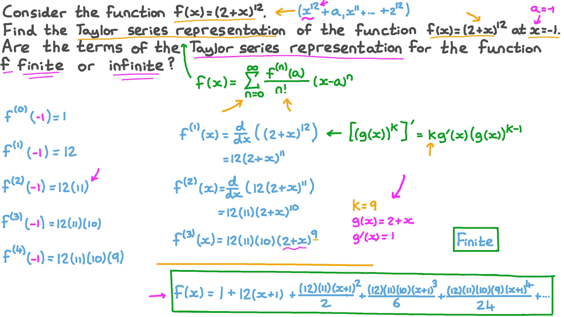 Question Video Finding The Taylor Series Representation Of A 