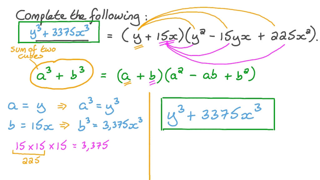 Question Video: Factorizing the Sum of Two Cubes | Nagwa