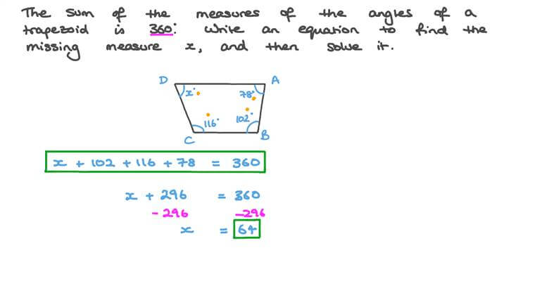Lesson: The Sum of Angles in Quadrilaterals | Nagwa