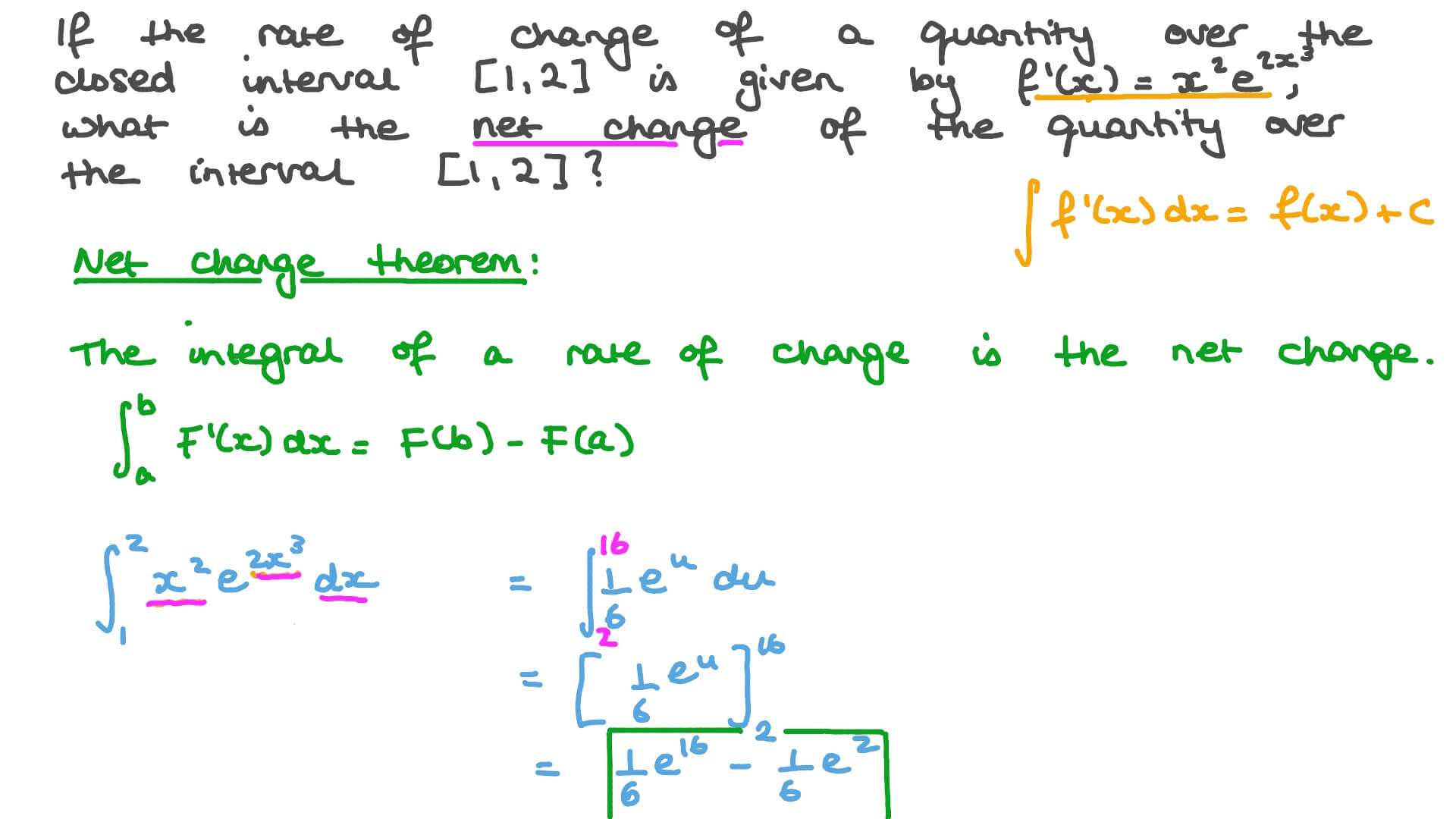 Video: Using Rate of Change to Calculate Net Change | Nagwa