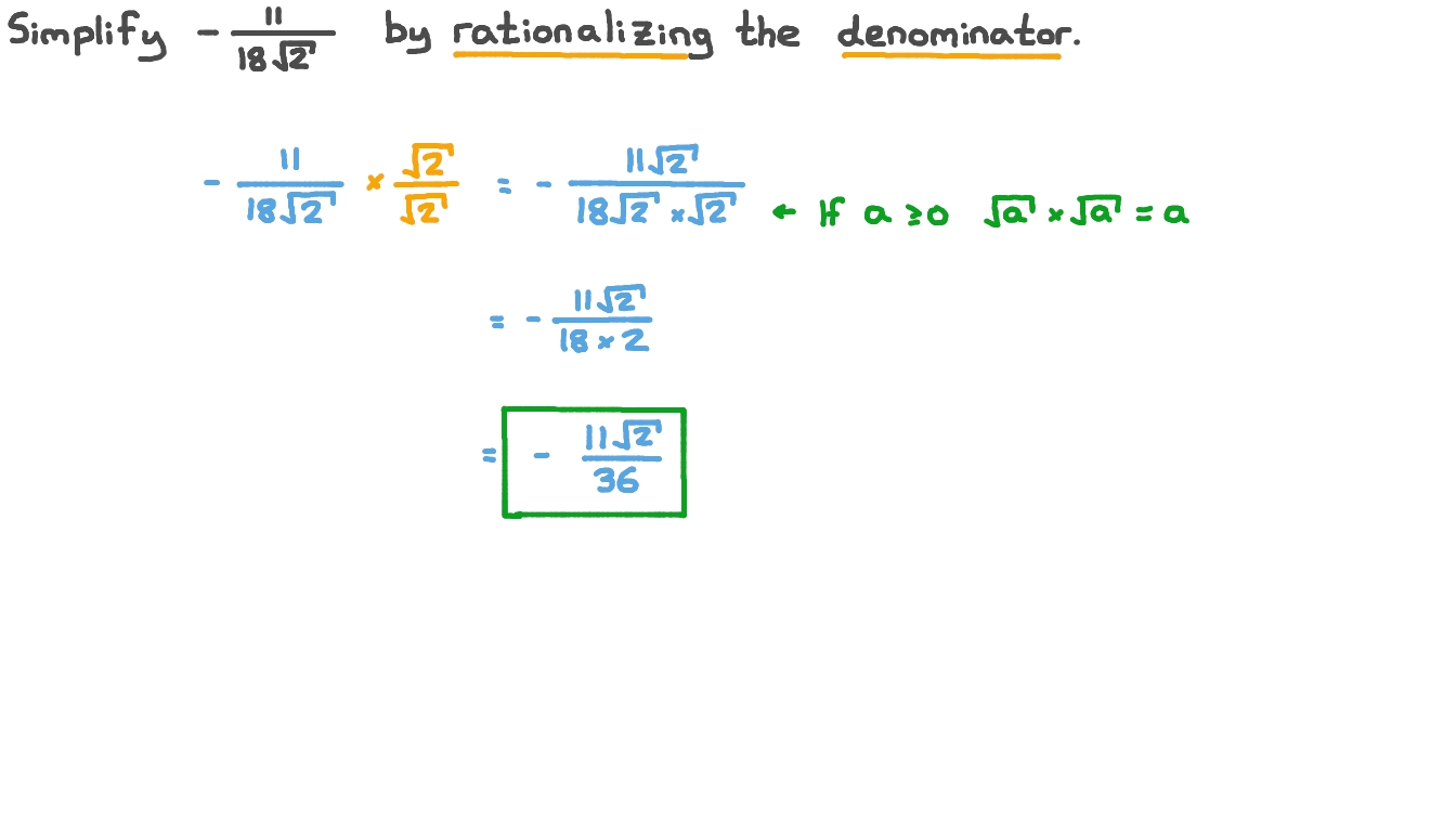 Simplifying Numerical Expressions by Rationalization