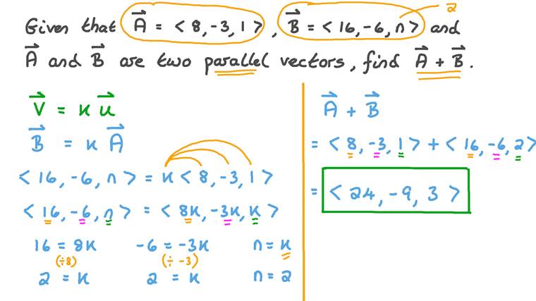 Lesson: Parallel and Perpendicular Vectors in Space | Nagwa