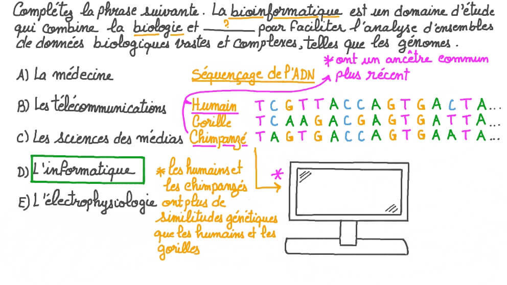 Rappeler l’application de la bioinformatique
