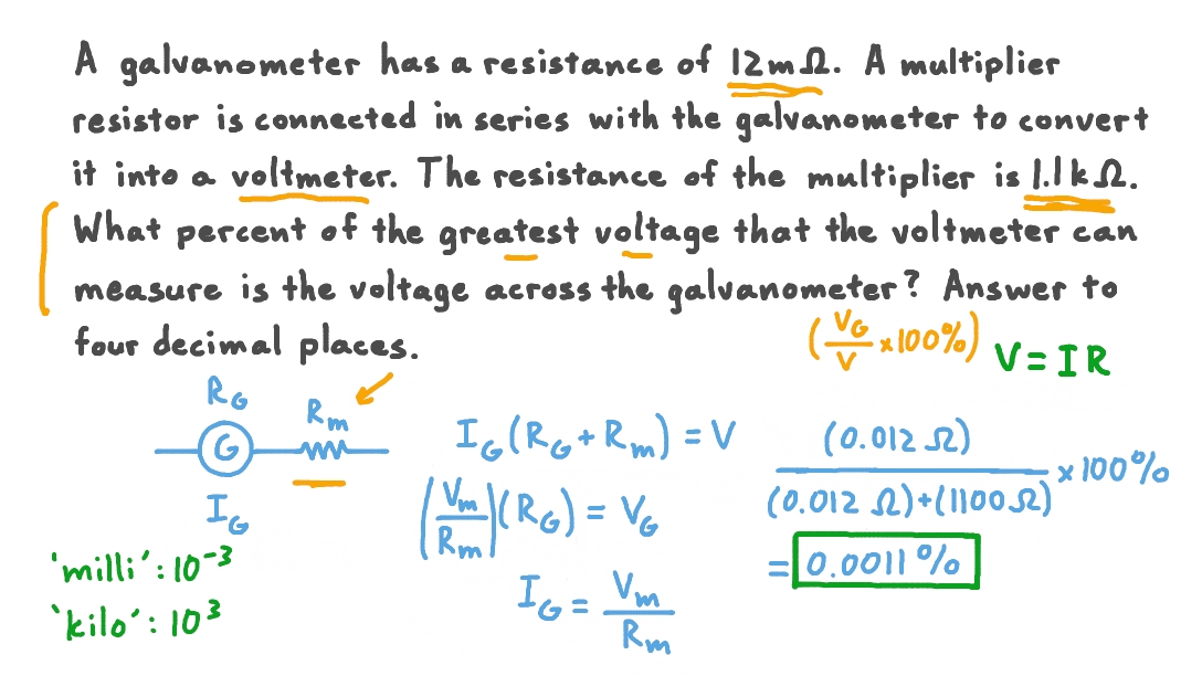 Comparing Voltage across a Voltmeter and a Galvanometer