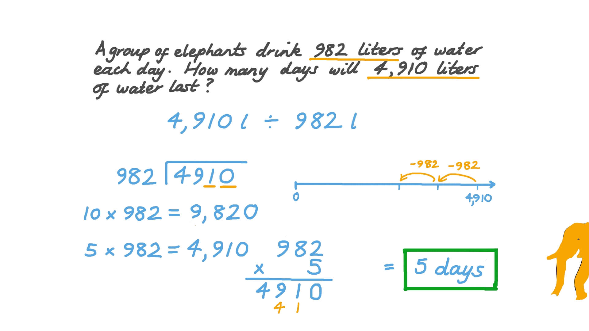 Question video dividing integers representing capacities nagwa
