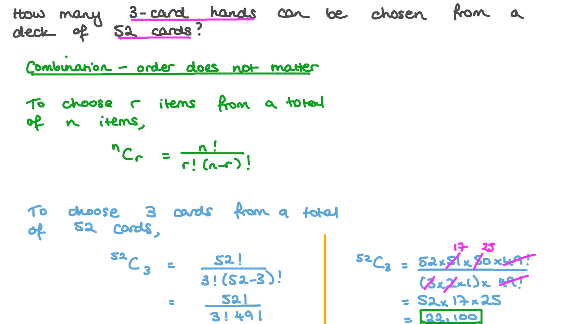 Finding the Number of Ways to Choose 𝑛 out of 𝑚 Things