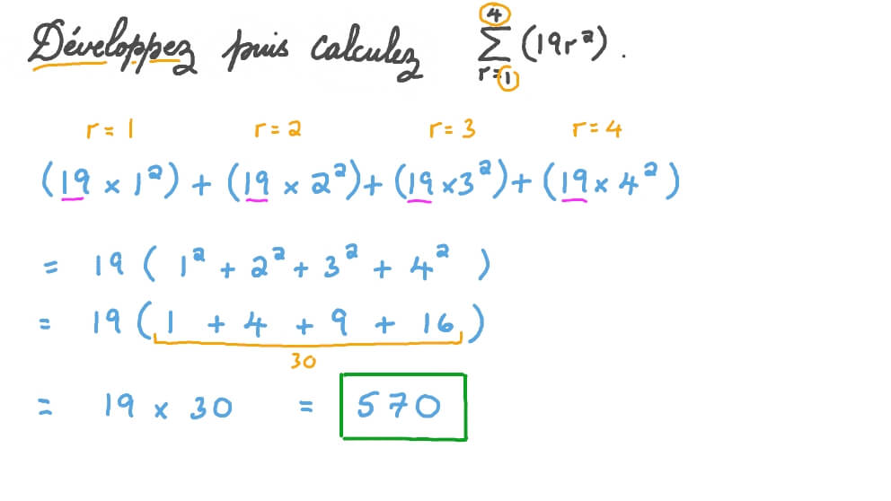 Calculer la somme d’une série comportant un nombre fini de termes après l’avoir développée