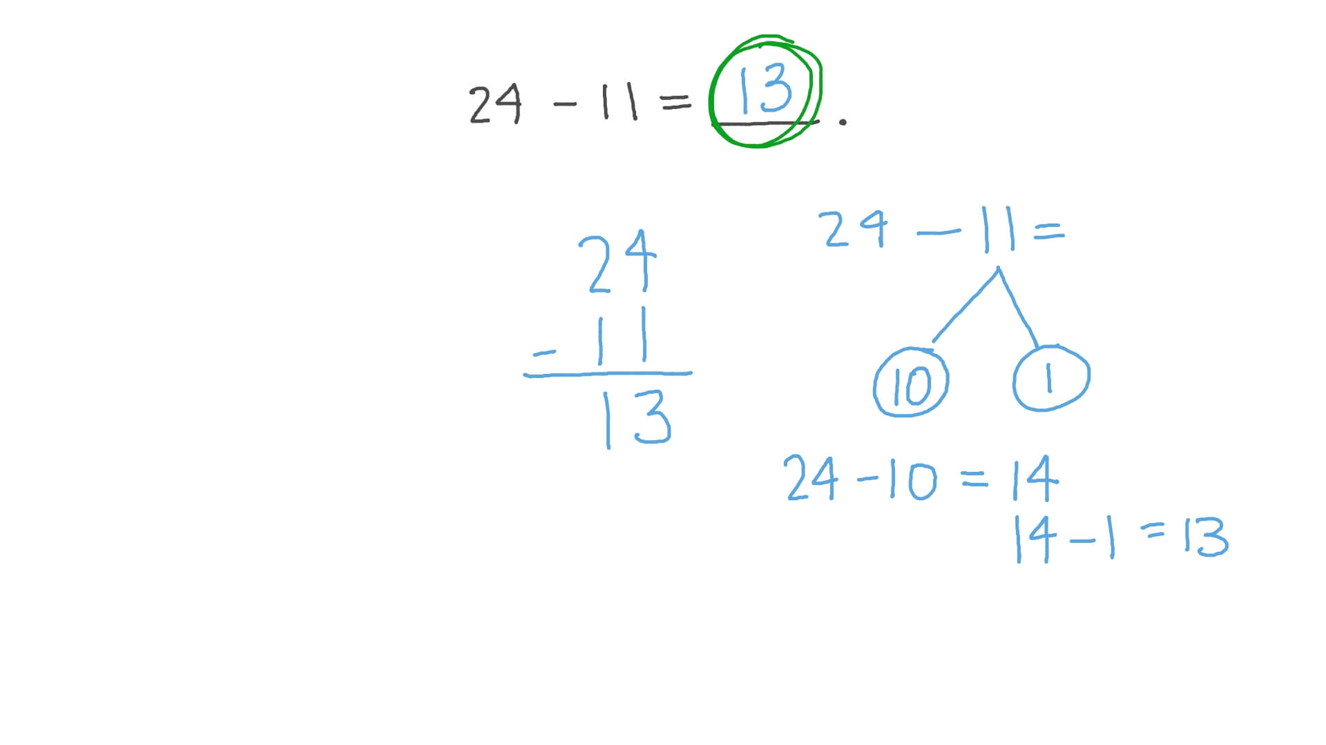Subtracting Two Numbers up to 99
