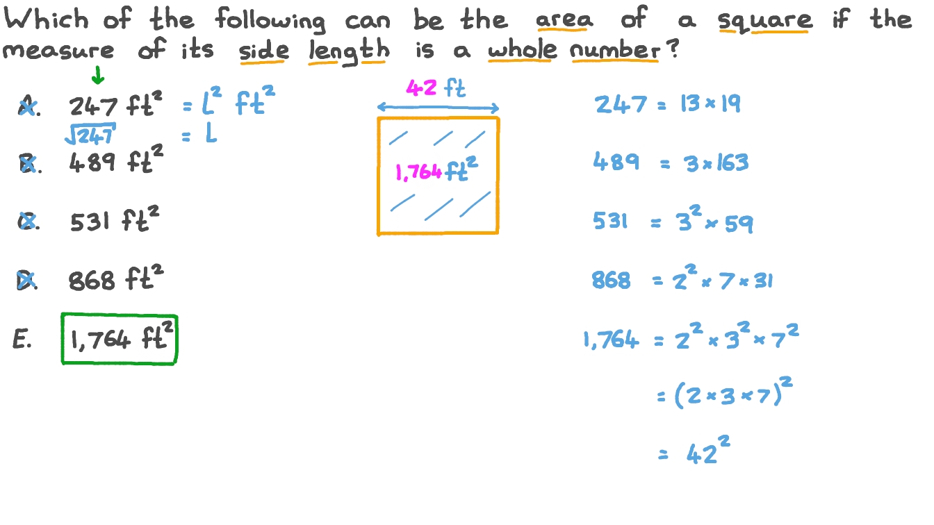 Question Video Solving Word Problems Involving Square Roots Nagwa