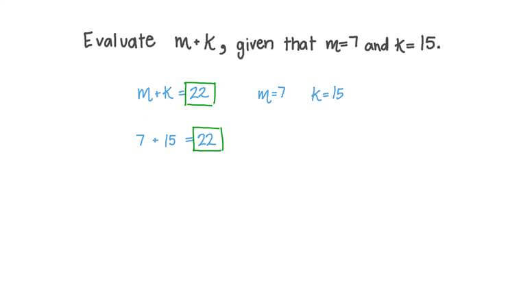 Evaluating Algebraic Expressions