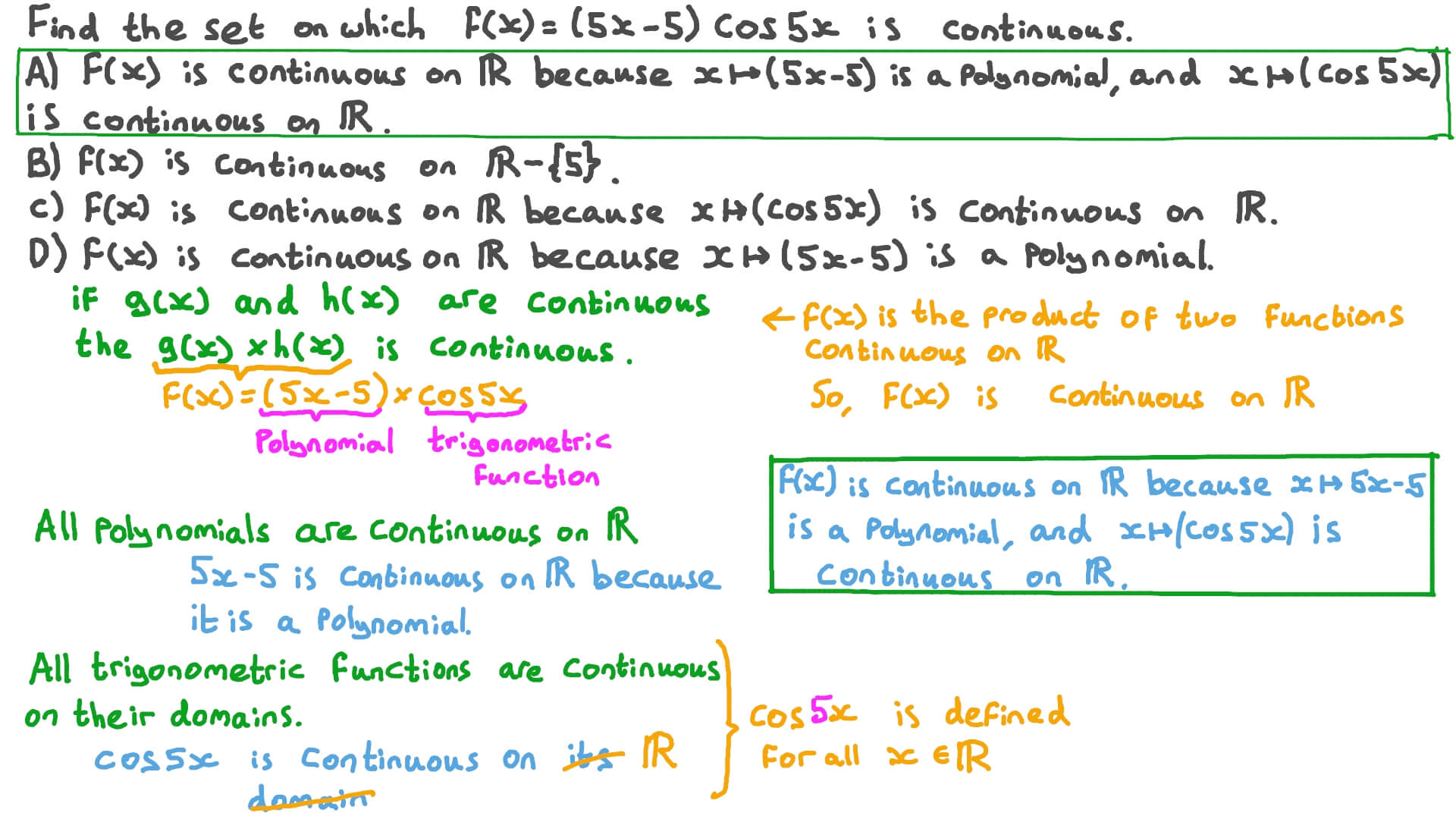 Question Video: Continuity of Trigonometric Functions | Nagwa