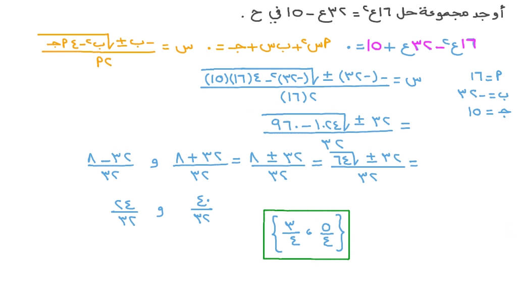 حل المعادلات التربيعية باستخدام التحليل