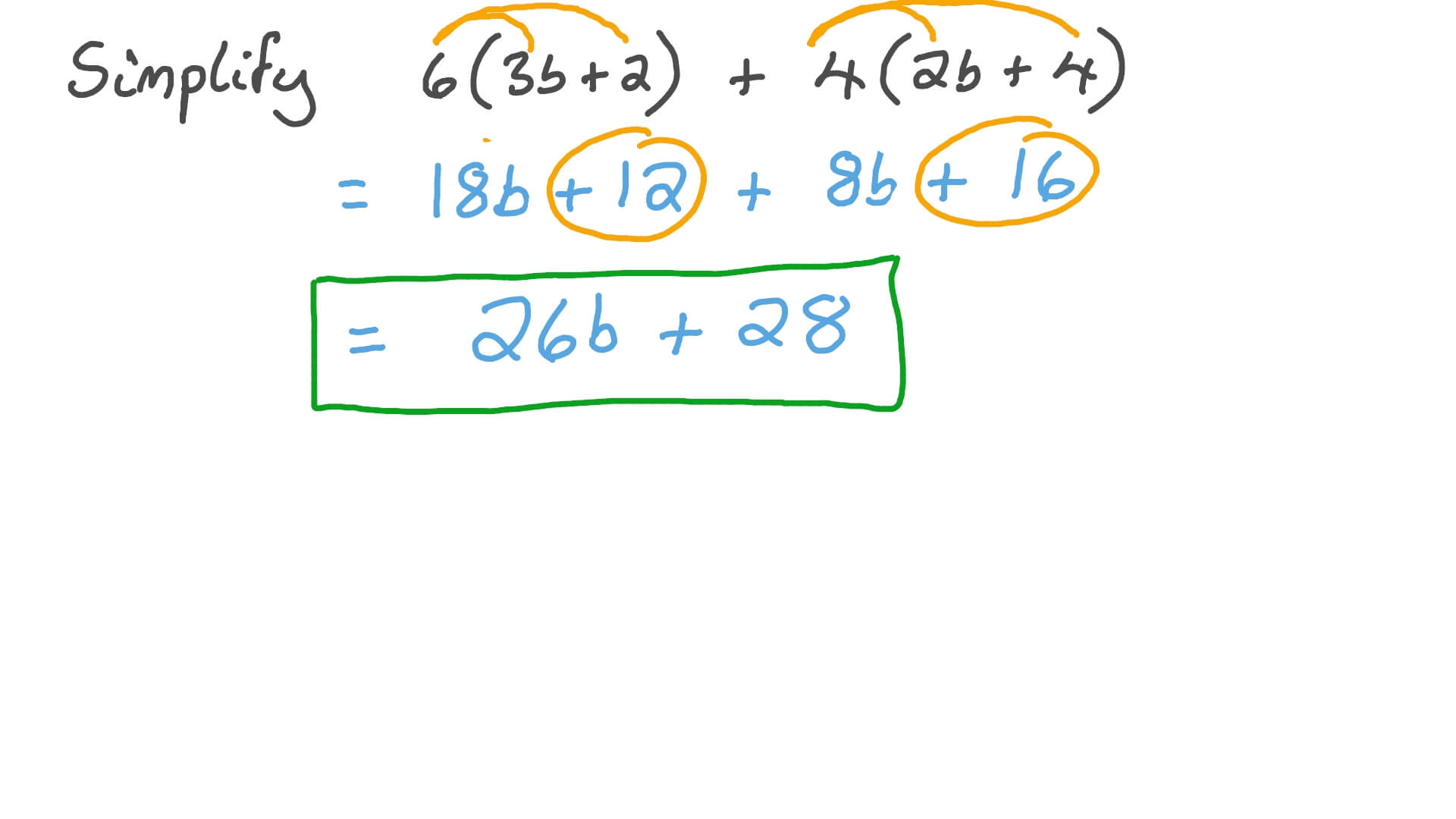 Question Video Simplifying Algebraic Expressions Nagwa