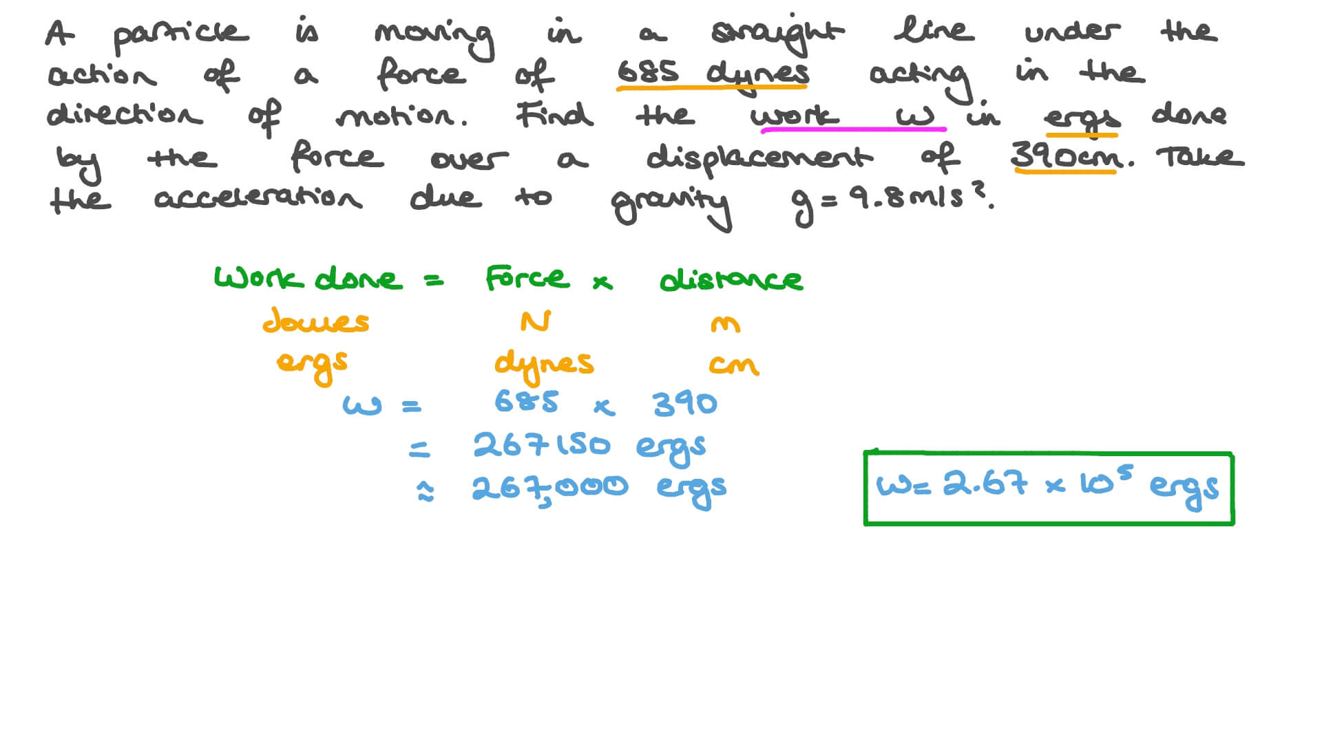 Calculating the Amount of Work Done by a Force