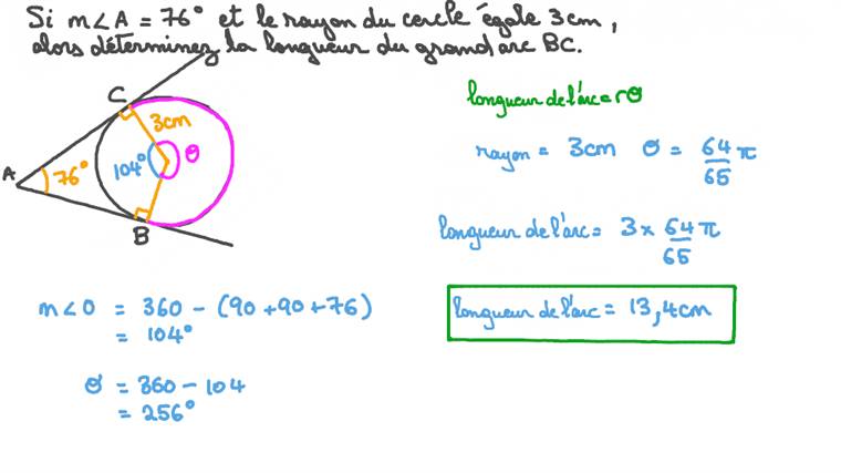 Leçon : Longueur d’un arc | Nagwa