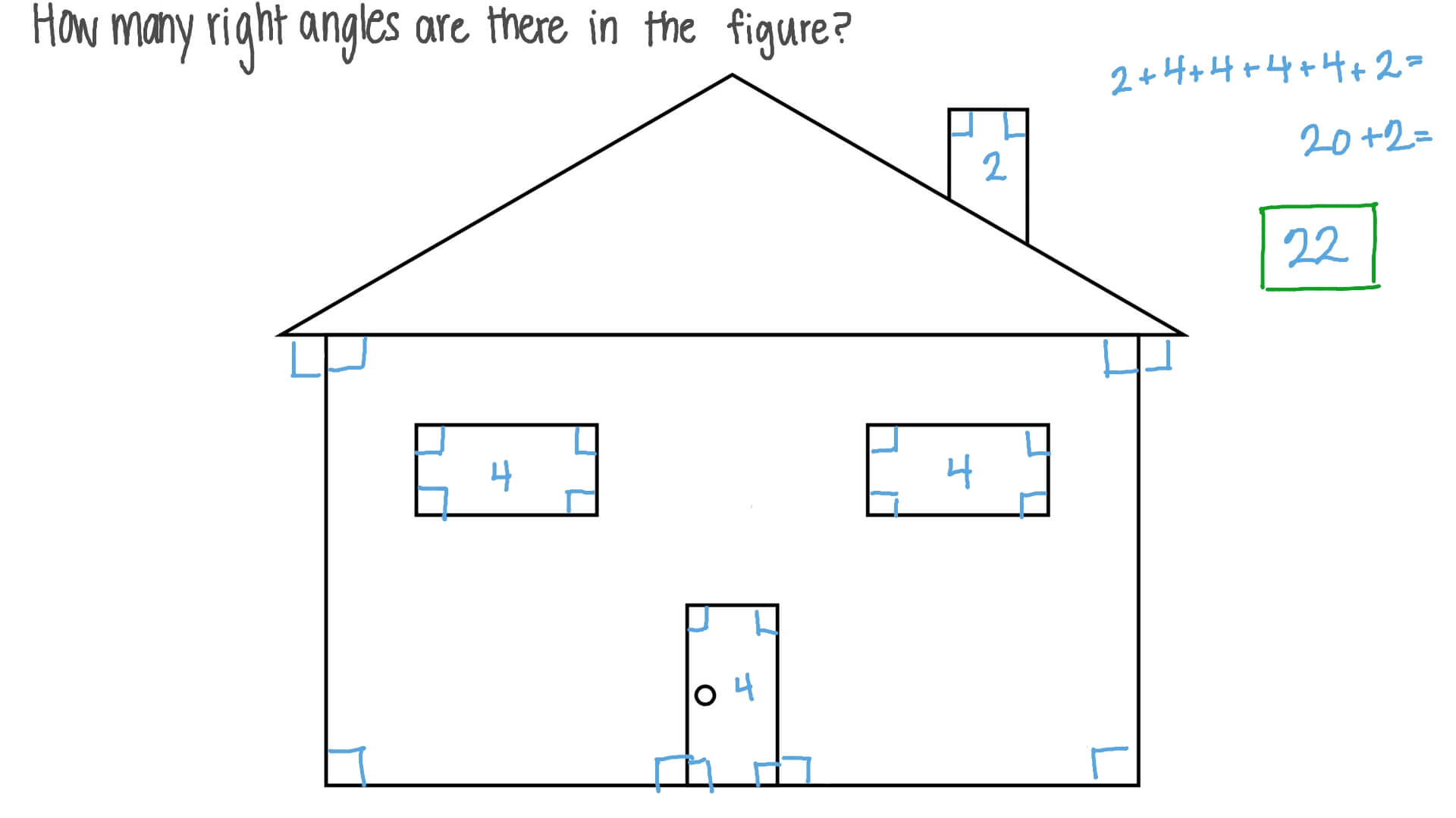 Question Video Identifying Right Angles In A Given Figure Nagwa