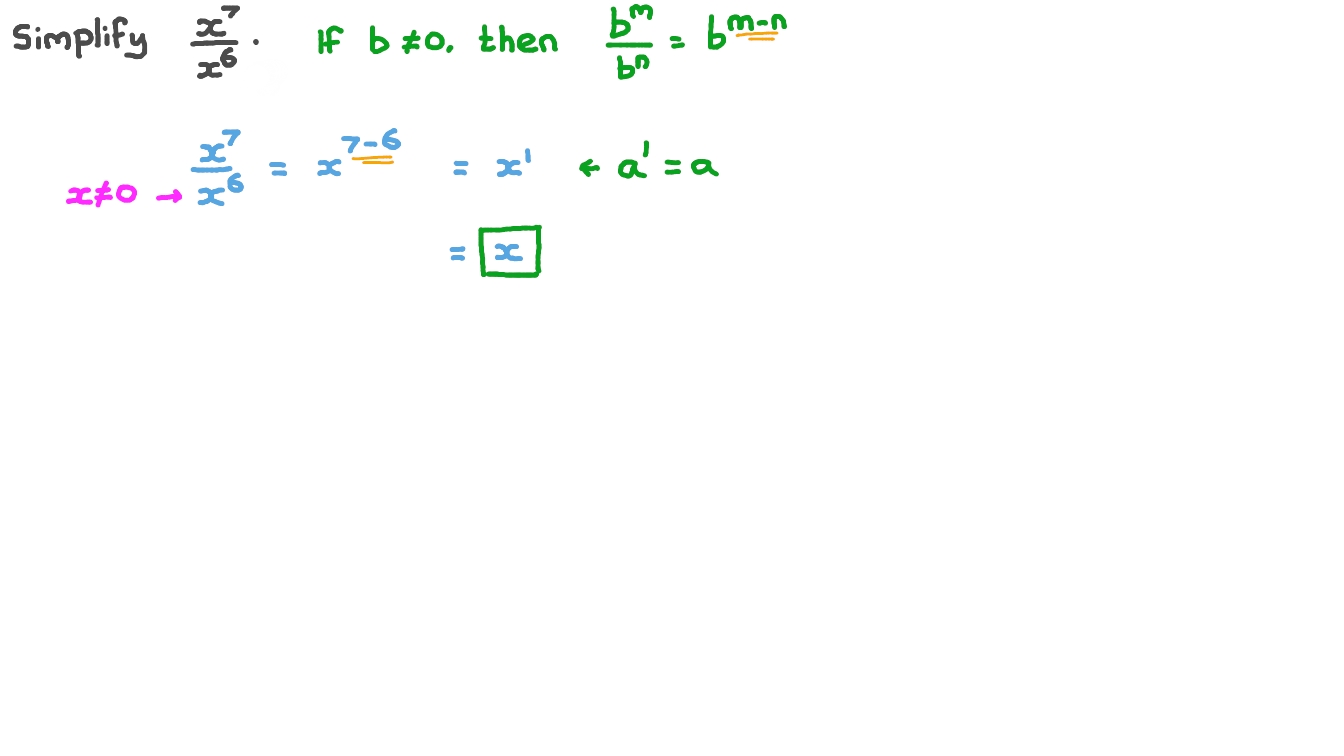 Applying the Quotient Rule for Exponents in an Example