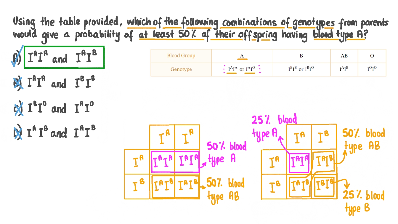 Question Video Identifying The Parental Genotypes That Would Result In