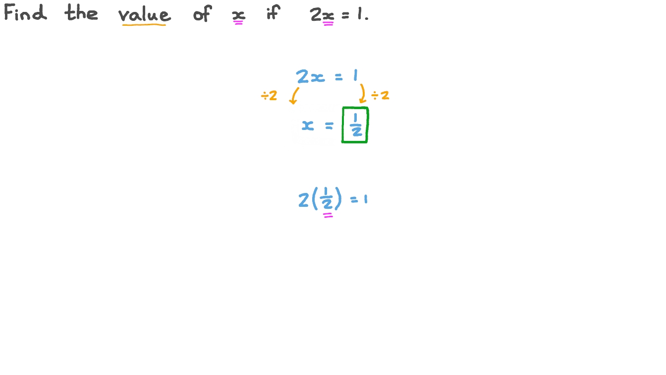 Question video solving a linear equation in one unknown nagwa