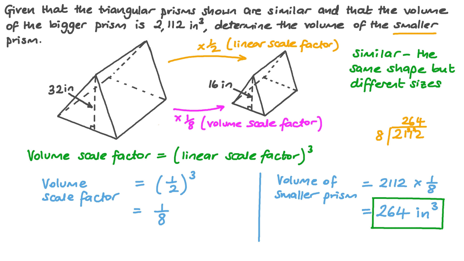 volume of triangular prism equation