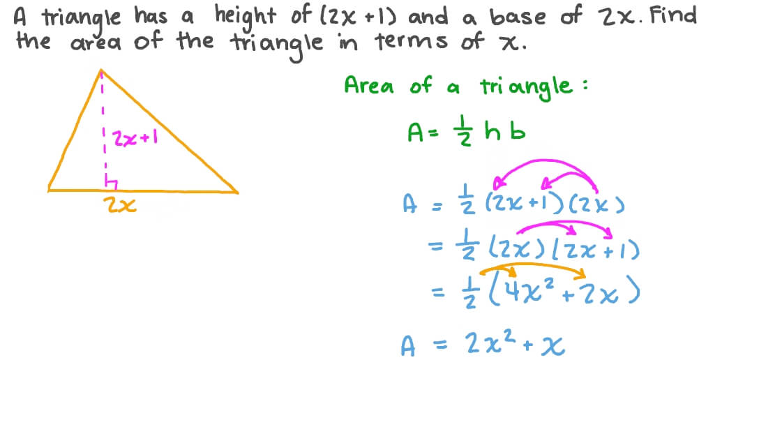 Question Video Finding The Area Of A Triangle By Multiplying An