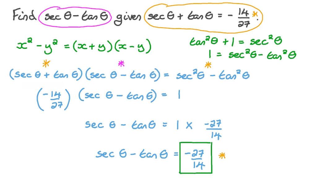 Using the Pythagorean Identities to Evaluate a Trigonometric Expression