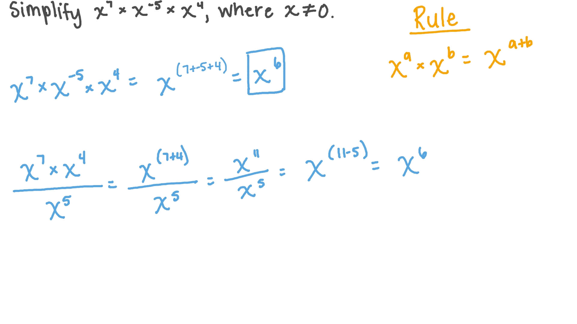 Question Video Simplifying Algebraic Expressions With Negative