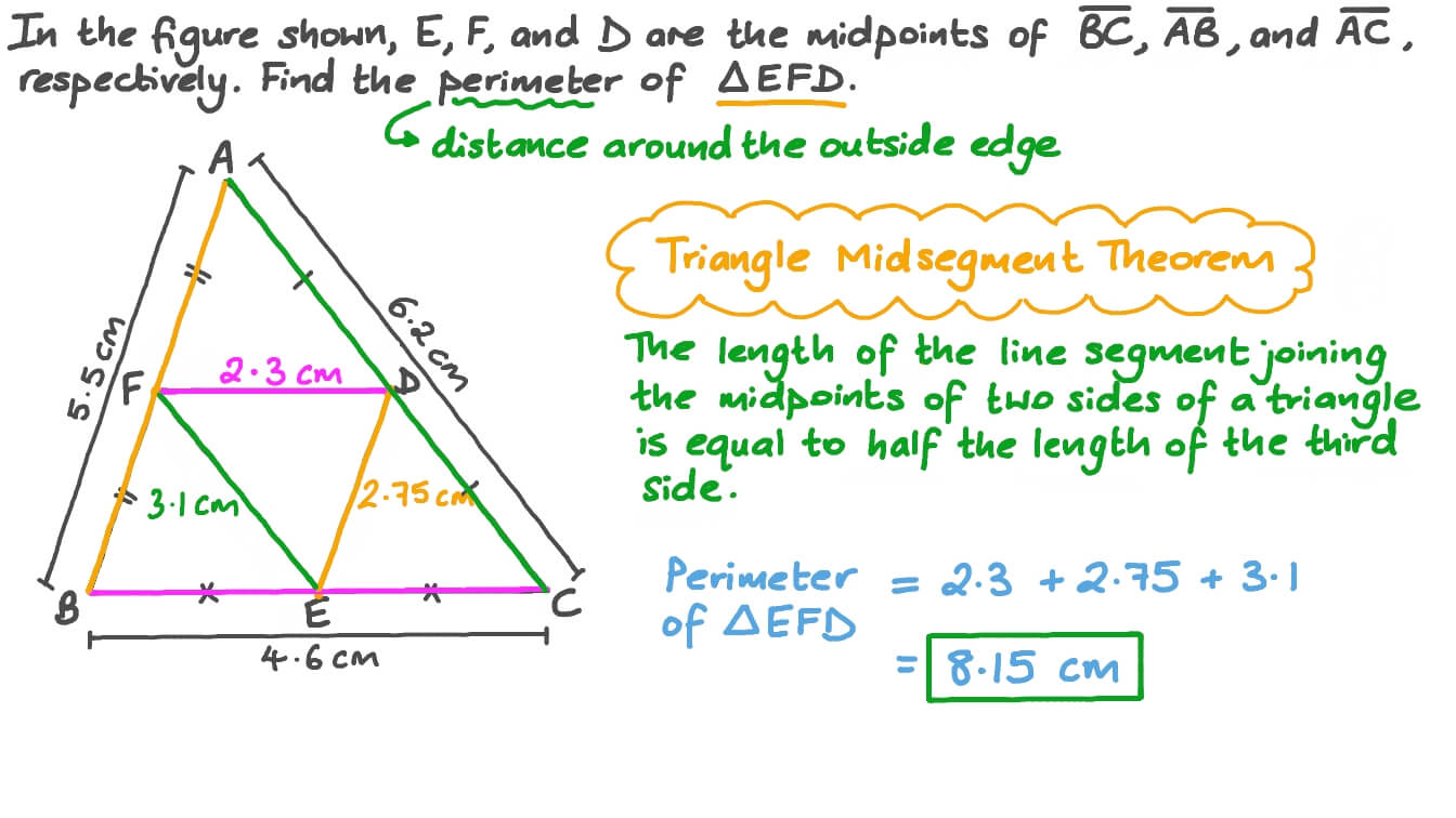 Question Video Applying The Triangle Midsegment Theorem To Solve A