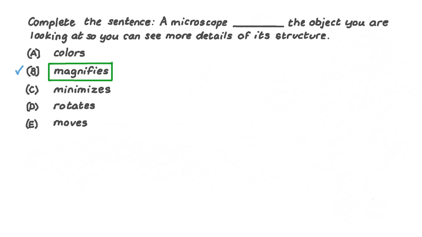 Question Video Understanding That a Microscope Magnifies an Object Nagwa